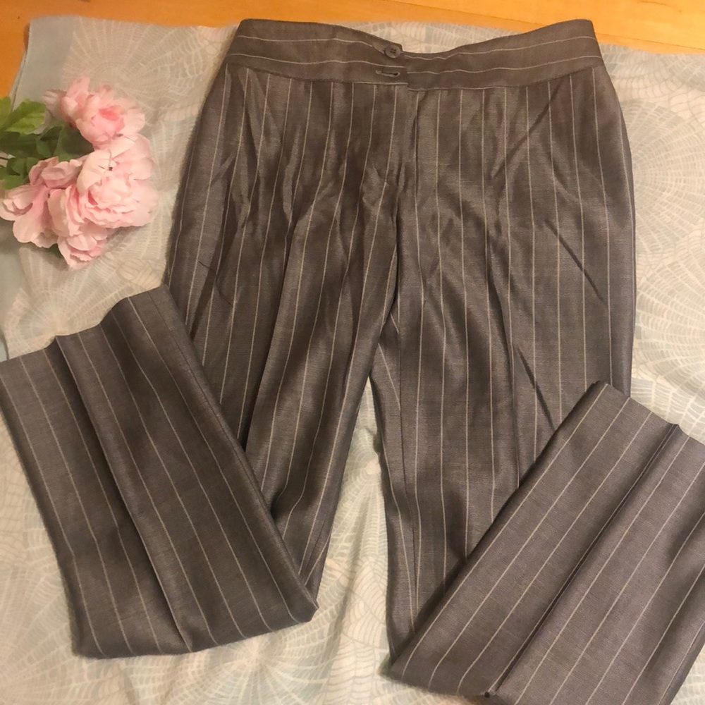 Armani Exchange Gray Pinstripe Straight Leg Pants